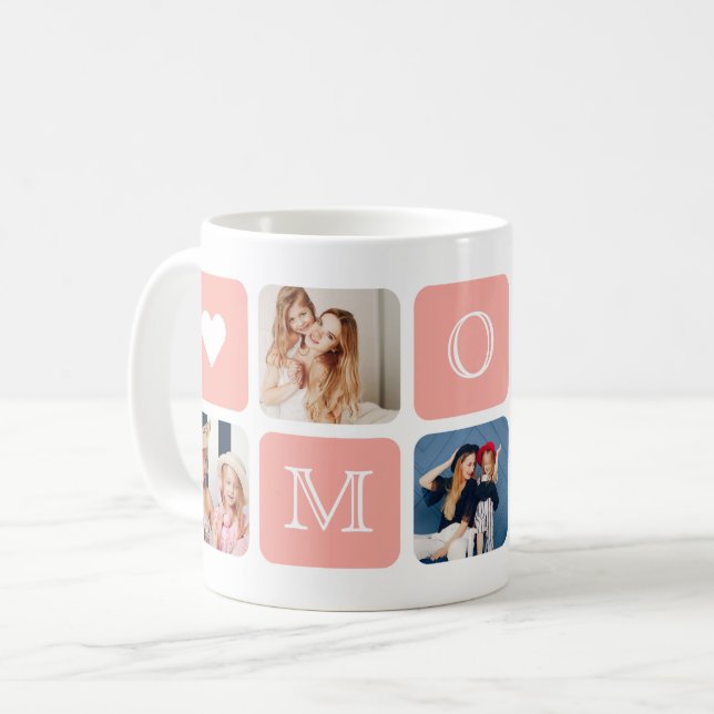 Mug moderne de 5 photos "Maman" (Devant gauche)