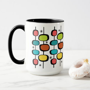 Mug Moderne du milieu du siècle MCM Rétro Motif Ovals