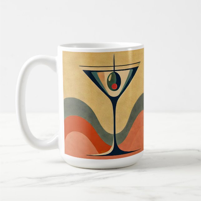 Mug Moderne du milieu du siècle "vague de martini aux  (Gauche)