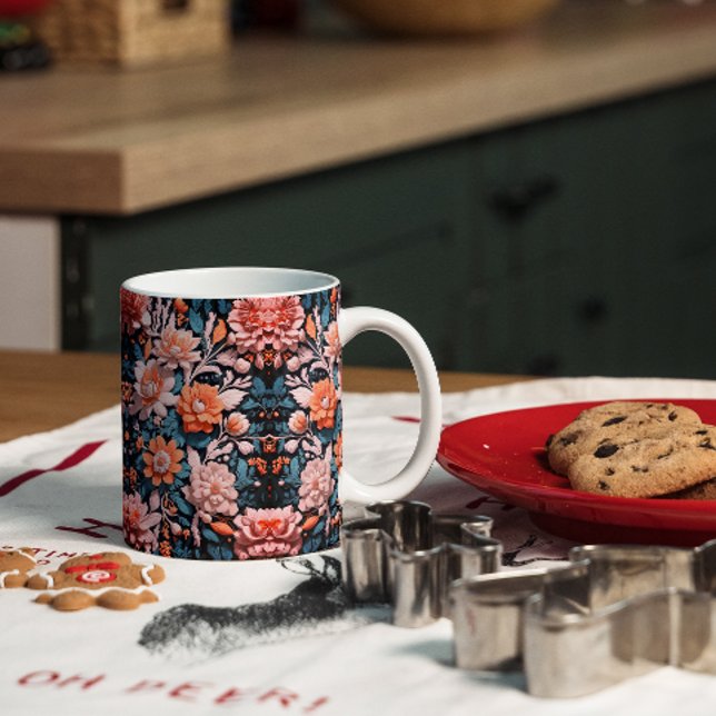 Mug Moderne Dynamique Fleurs Boho Motif d'art (Créateur téléchargé)