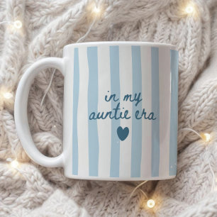 Mug Moderne écriture bleue rayée "À l'ère de ma tante"