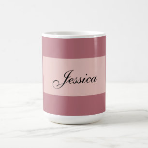 Mug Moderne Elegant Plain Simple Rose Or Votre nom