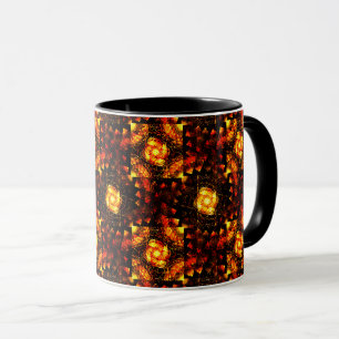 Mug Moderne élégante bohème dorée motif d'art abstrait