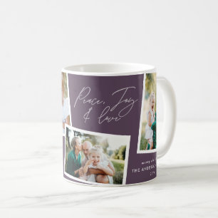 Mug Moderne élégante famille multi photo violet