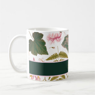 Mug Moderne et élégant feuilles de printemps vert et f