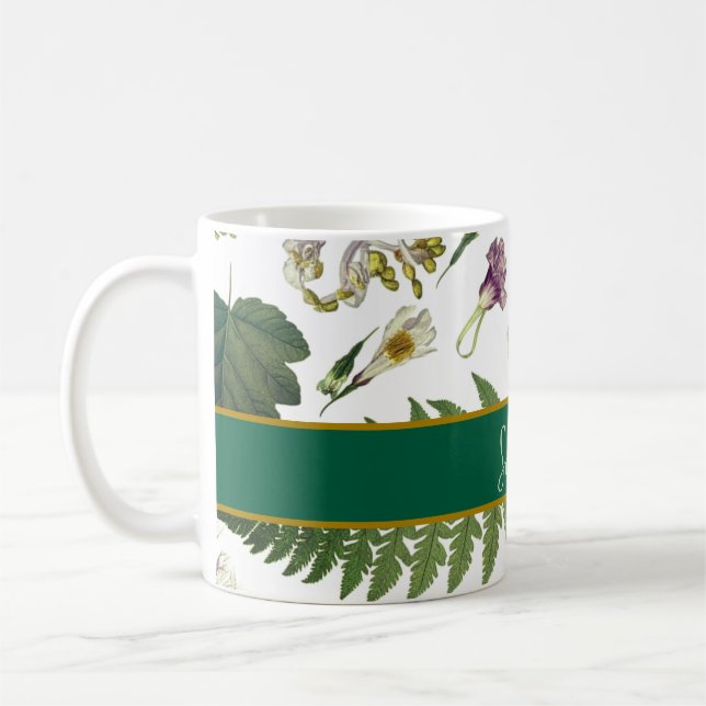 Mug Moderne et élégant feuilles de printemps vert et f (Gauche)