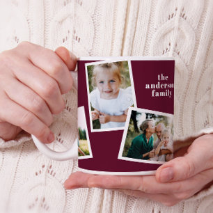 Mug Moderne et élégante famille multi photo violet gif