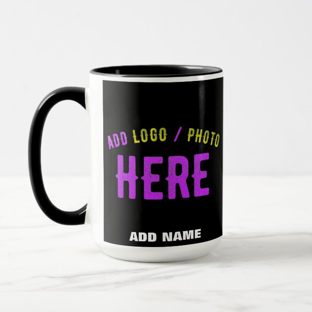 MUG MODERNE ET MODERNE PERSONNALISABLE NOIR VÉRIFIÉ (Gauche)