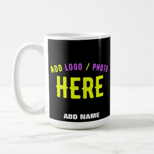 MUG MODERNE ET MODERNE PERSONNALISABLE NOIR VÉRIFIÉ