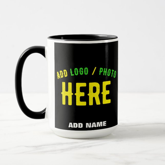 MUG MODERNE ET MODERNE PERSONNALISABLE NOIR VÉRIFIÉ (Gauche)