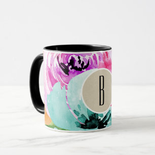 Mug Moderne Floral Aquarelle Colorée de Printemps Lumi