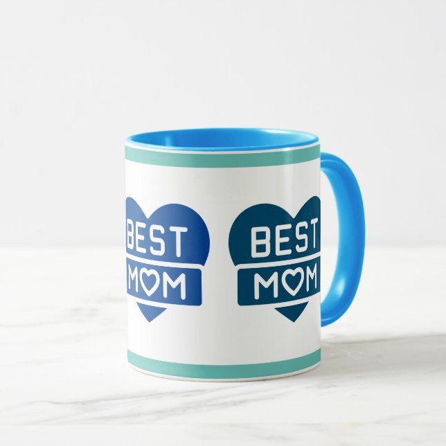 Mug Moderne Fun Blues Best Mom Two Tone (Devant droit)