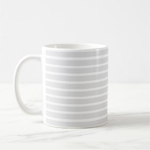 Mug Moderne gris clair blanc rayures horizontales moti