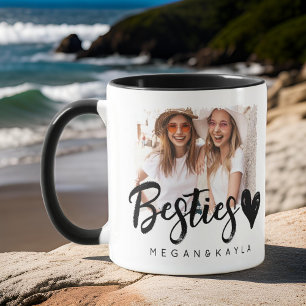 Mug Moderne Grunge Heart Best Friends BFF Photo