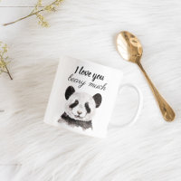 Moderne Je T'Aime Beary Beaucoup Panda Noir Et Bla