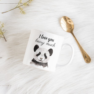 Mug Moderne Je T'Aime Beary Beaucoup Panda Noir Et Bla