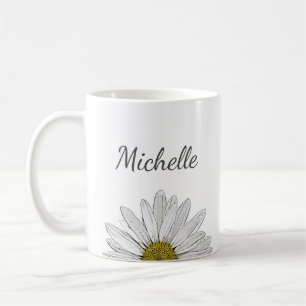 Mug Moderne marguerite élégante florale personnalisée