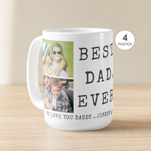 Mug Moderne MEILLEUR PÈRE JAMAIS 4 Photos Personnalisé