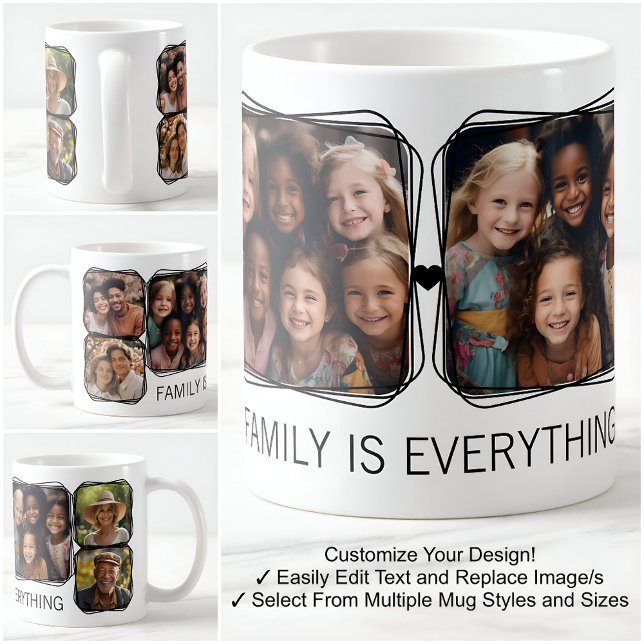 Mug Moderne Mémoire 6 Modèle de collage photo Blanc C0 (Créateur téléchargé)