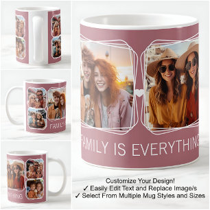 Mug Moderne Mémoire 6 Modèle de collage photo Rose C10