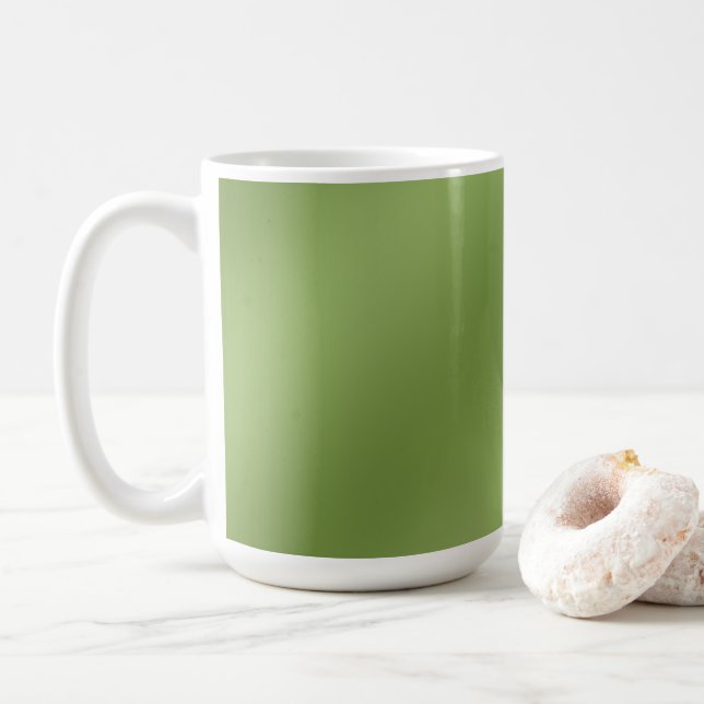 Mug Moderne mignon Solide dégradé vert motif d'onde (Avec donut)