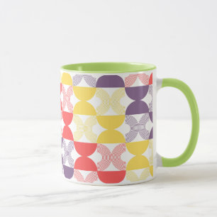 Mug Moderne milieu du siècle 1970s Colorful géométriqu