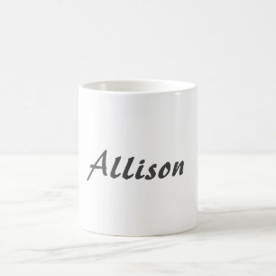 Mug Moderne Minimaliste Blanc Ajouter Votre Nom