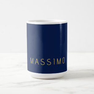 Mug Moderne Minimaliste Bleu Or Professionnel Tendance