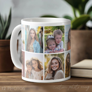 Mug Moderne, minimaliste : collage de 12 photos sur fo