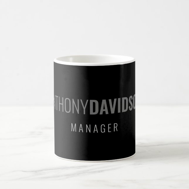 Mug Moderne minimaliste élégant professionnel noir (Centre)