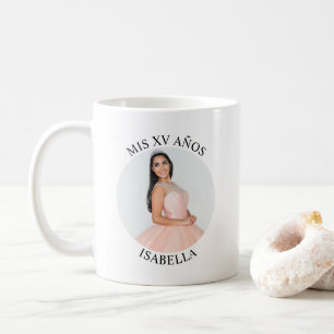 Mug Moderne Minimaliste Mis XV Ans Photo Rond