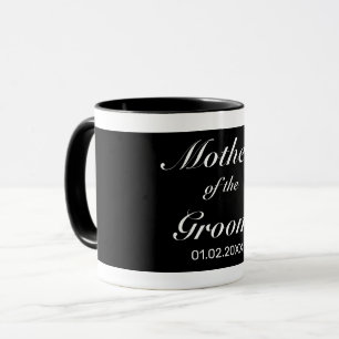Mug Moderne minimaliste noir blanc Mariage parent