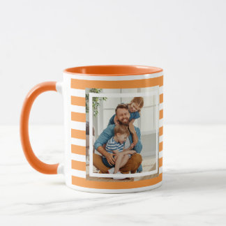 Mug Moderne minimes Orange & White Stripes 2 photo