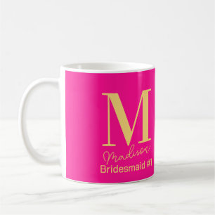 Mug Moderne Monogramme Demoiselle d'Honneur Numéro 1 R