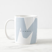 Mug Moderne Monogramme surdimensionné Initiale & Nom (Gauche)