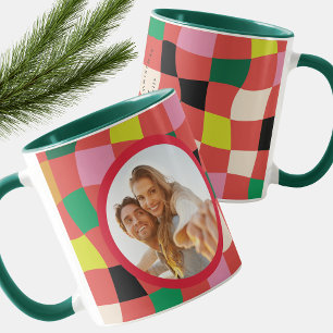 Mug Moderne Noël Tartan Plaid Coloré