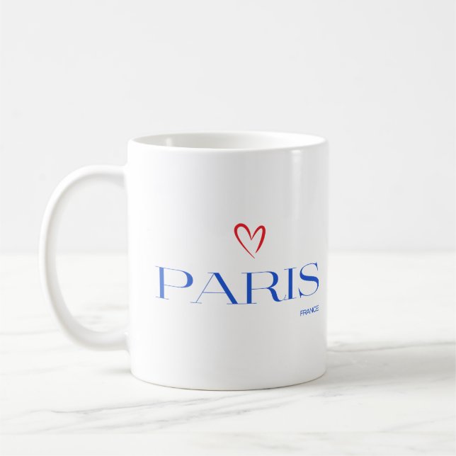 Mug Moderne Paris France Texte Unique Design (Gauche)