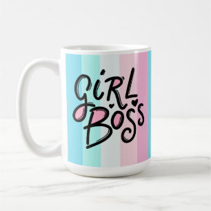 Mug Moderne Pastel GIRL BOSS   Typographie rétro