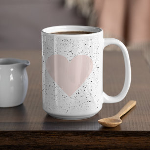 Mug Moderne Pastel Rose & Coeur Beau Cadeau