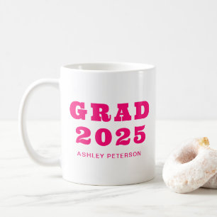 Mug Moderne Retro Rose Gras Typographie Graduation