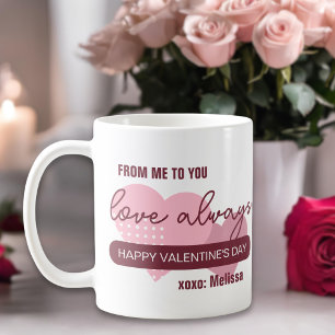 Mug Moderne rose doux amour toujours Saint-Valentin