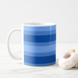 Mug Moderne simple bande à deux tons bleu géométrique 