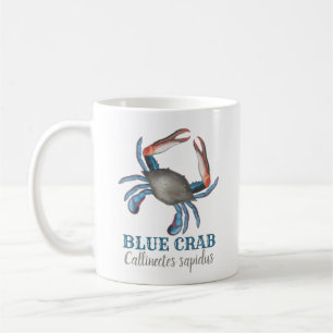 Mug Moderne Simple Bleu Marin Élégant Mignon Crabe