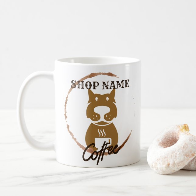 Mug Moderne Simple DOG Café Café Café Thé (Avec donut)
