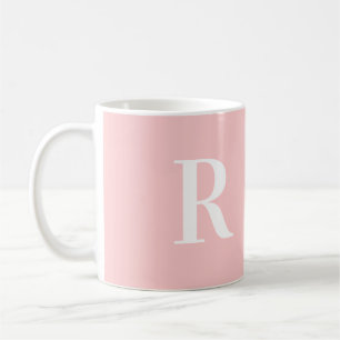 Mug Moderne simple Monogramme rose
