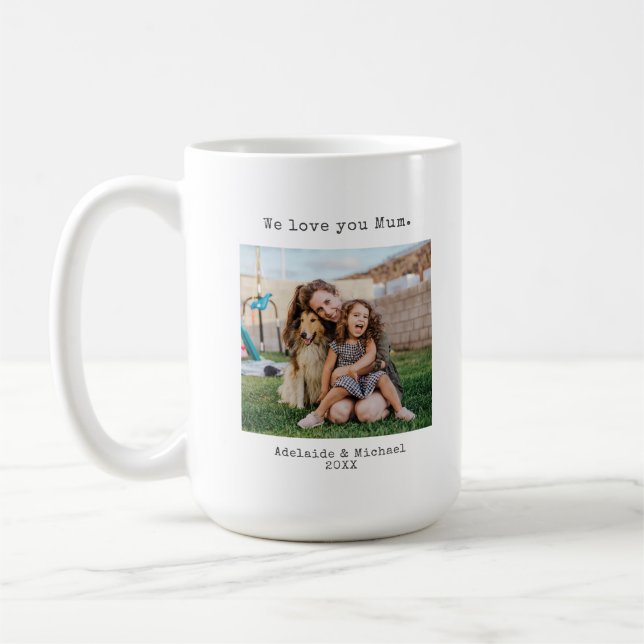 Mug Moderne Simple Nous t'aimons Maman Fête des mères  (Gauche)