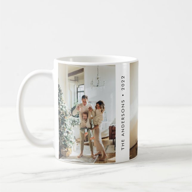 Mug Moderne simple photo de famille Nouvel An (Gauche)