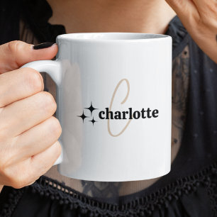Mug Moderne tendance Monogramme élégant Initiale & Nom