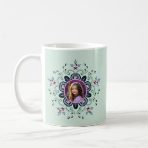 Mug Moderne turquoise rose floral Mandala Doodles Phot