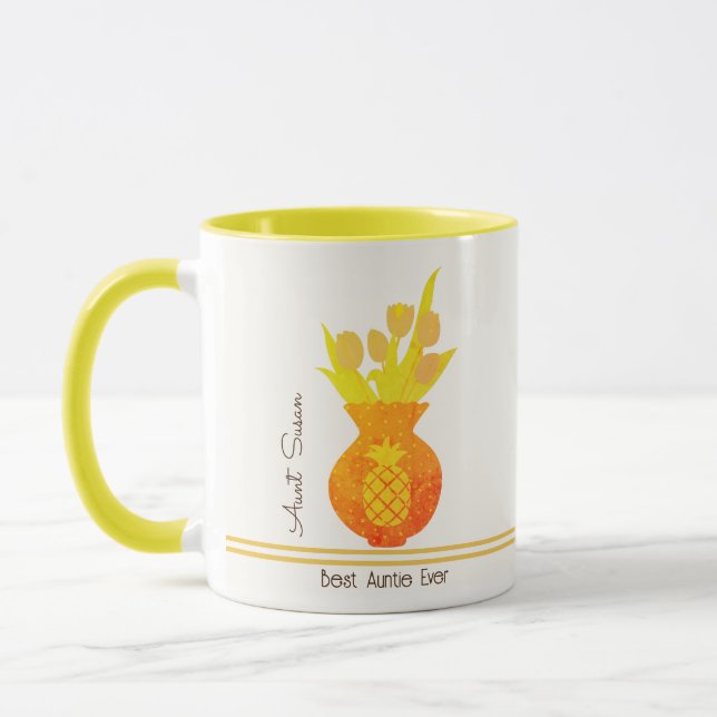 Mug Moderne Unique Cute Famille Meilleure Tante Chaque (Gauche)